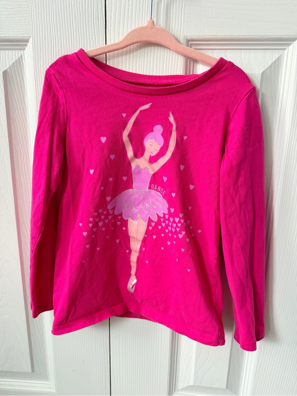 🍭6/$30 Carter’s Kid Pink Ballerina Dance Graphic Long Sleeve Shirt Size 4